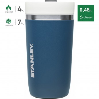 Термостакан STANLEY CERAMIVAC 0,48L 10-03110-007 синий Термостакан STANLEY CERAMIVAC 0,48L 10-03110-007 синий